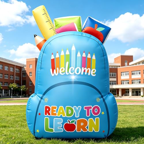 5FT Inflatable Back to School Yard Decoration with Built-In LED Lights