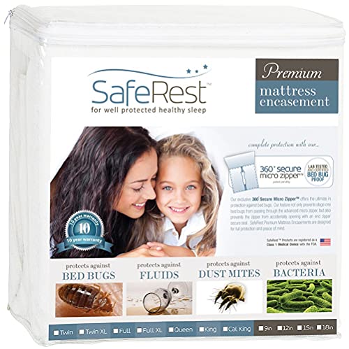 Waterproof Zippered Mattress Encasement Twin XL - Noiseless Cover Protector