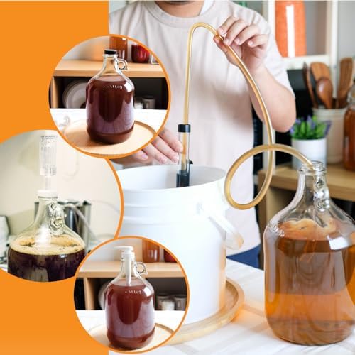 1 Gallon Glass Jugs - 8-Pack Clear Storage Bottles with Handles (128 oz)