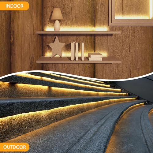 24ft LED Rope Light, Waterproof Warm White Flexible Strip for Indoor Outdoor