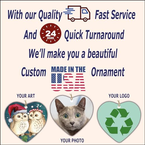 Personalized Heart Ceramic Ornament with Custom Photo and Text