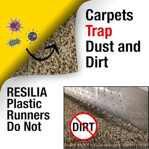 Clear Vinyl Carpet Runner - Non-Slip Floor Protection for Low-Pile Carpets