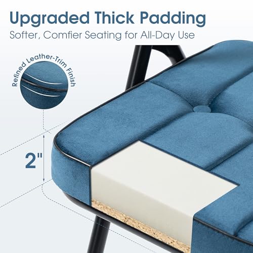 Padded Folding Chairs Set of 4, Heavy Duty Portable Chairs with Cushion