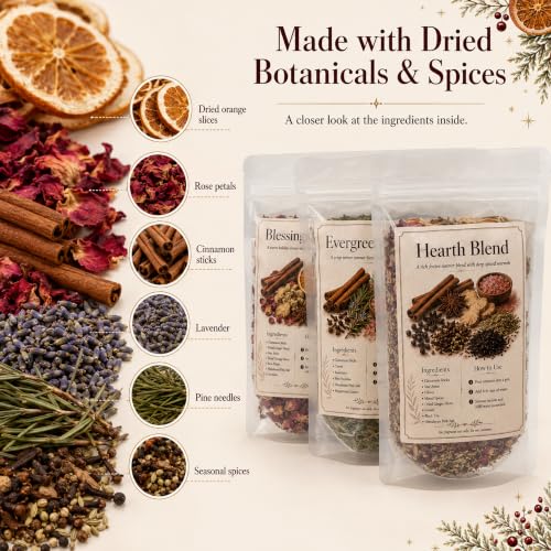 6 Pack Seasonal Simmer Pot Mix, Dried Botanical Home Fragrance Gift Set
