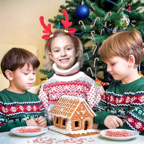 Kaiolbly Christmas Candy Cane Ornaments 50pcs - Mini Peppermint Vase Fillers, 46x18mm, Style A