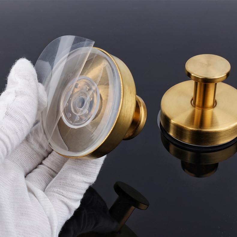 Gold Suction Cup Wreath Hanger - 4 Pack Heavy Duty Stainless Steel Hooks