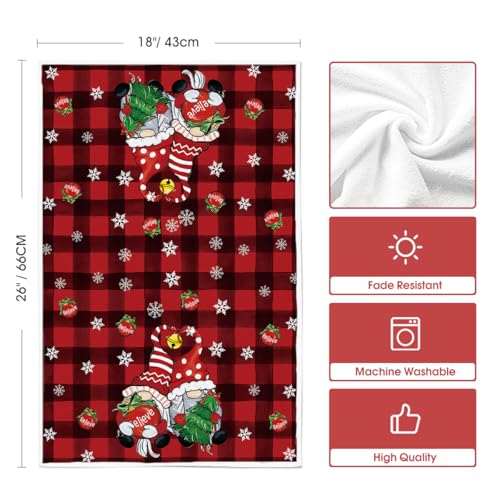 Artoid Mode Red Gnome Truck Christmas Kitchen Towels Set of 2 18x26 inch