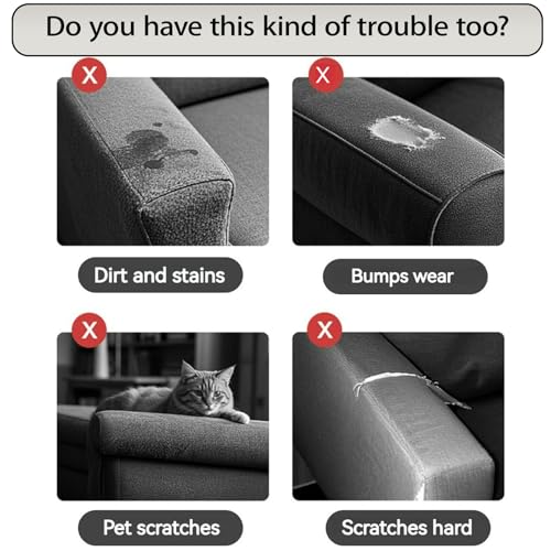 Stretch Sofa Arm Covers Set of 2 - Non-Slip Armrest Protectors