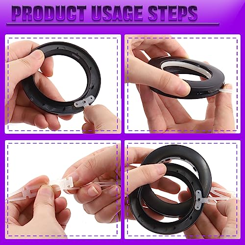 20 Pack Silent Curtain Grommets, 42mm Inner Diameter Plastic Rings for Drapes