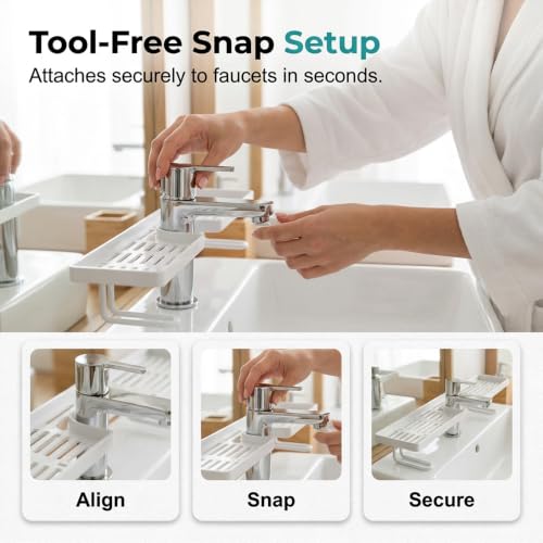 Over Sink Shelf - No-Drill Faucet Storage & Organizer Rack