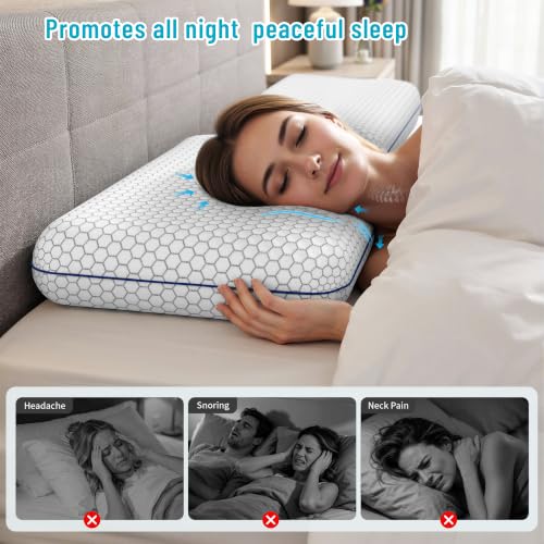 Memory Foam Pillow for Sleeping - Ergonomic Support, Standard Size