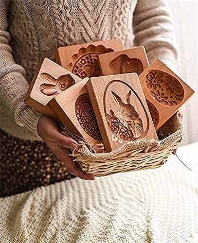 MOTEERLLU Wooden Springerle Cookie Mold Rabbit - Baking & Cookie Cutter