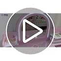 Kids Vanity Table and Chair Set with LED Lighted Mirror and Storage