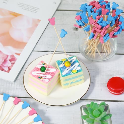 Crafterlife 100Pcs Baby Gender Reveal Cocktail Picks - Boy or Girl Theme Decor for Parties