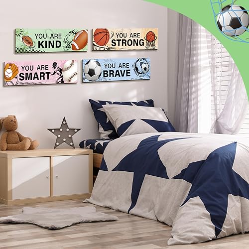 4-Piece Wooden Monster Truck Wall Decor Set for Kids Bedroom