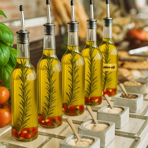 20 Pack 32oz Plastic Liquor Bottles with Pour Spouts for Bar, Juice & Beverage Storage