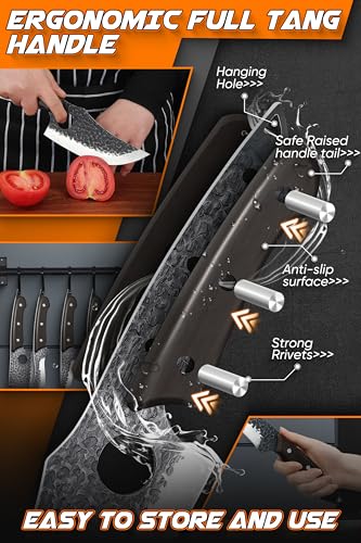ROCOCO 13PCS Butcher & Chef Knife Set with Leather Roll - Serbian Viking Boning Knives