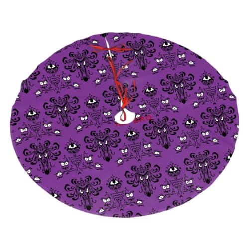 Purple 30" Halloween Haunted Mansion Christmas Tree Skirt - Pirateduck
