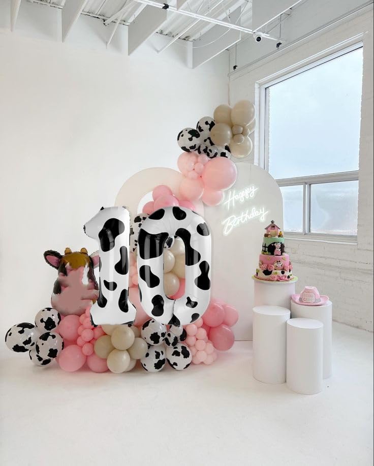 Number 0 Balloons - 40 Inch White & Black Birthday Decorations | Perfect for Milestone Events