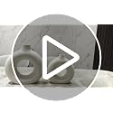 Black Donut Ceramic Vase - Minimalist Hollow Flower Vase for Home Decor