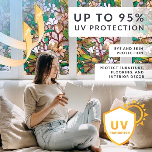 Magnolia Window Film 24" x 36" - Decorative Privacy & UV Protection