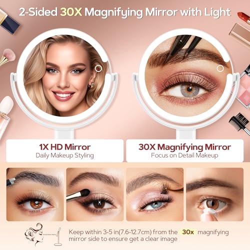 B Beauty Planet Makeup Mirror, Double-Sided Lighted Magnifying Mirror