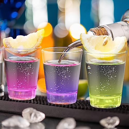 Qipecedm 6 Pack Colorful Heavy Base Shot Glasses Set 1.6 oz for Whiskey, Tequila, Vodka