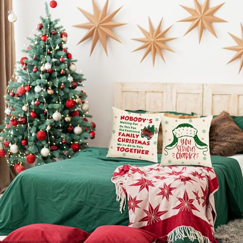 National Lampoons Christmas Vacation Pillow Covers 18x18in Funny Holiday Decor Cousin Eddie