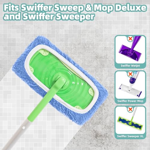 Reusable Microfiber Mop Pads for Dry Sweeping & Wet Mopping - 6 Pack