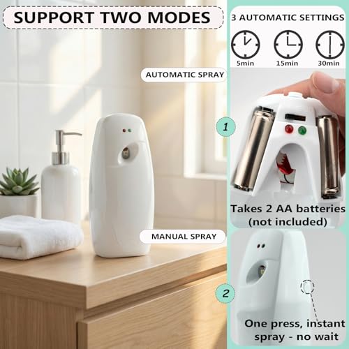 Automatic Air Freshener Dispenser – Battery Operated Timed Mist Sprayer