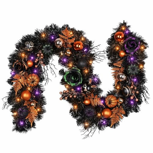Valery Madelyn 6ft Halloween Pumpkin Garland with Lights - Fall Decor