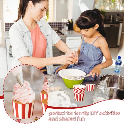 Red & White Cupcake Liners 50-Pack for Baking, Desserts, Weddings & Parties