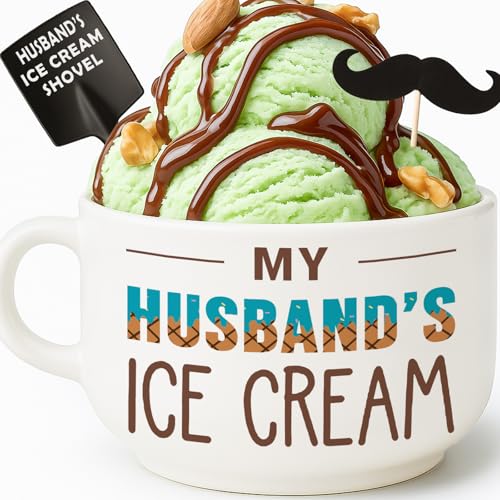 Husband Ice Cream Bowl Gift from Wife - Husband's Ice Cream Set with Spoon