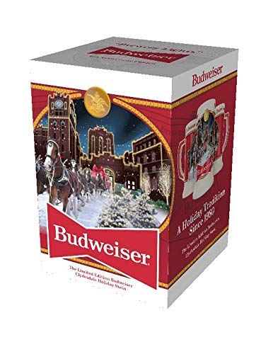 Budweiser 2020 Clydesdale Holiday Ceramic Stein - Collector Beer Mug, 7 Inch