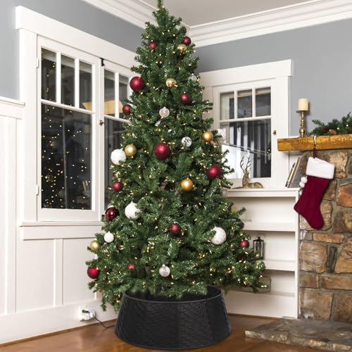Blissun Black Christmas Tree Collar 28.7 Inch Plastic Tree Ring for Artificial Tree Decor