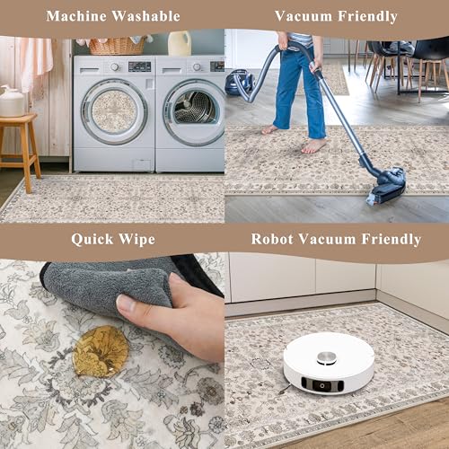3-Piece Washable Kitchen Rug Set, Non-Slip Boho Mats for Kitchen and Home