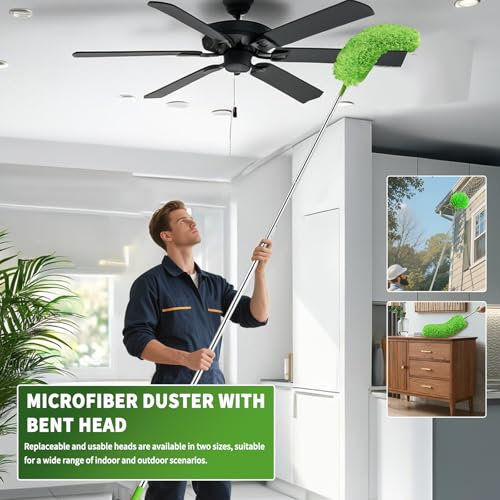 Cobweb Duster with 110-Inch Extension Pole & Washable Cleaning Heads