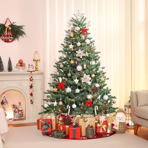 Alupssuc 128pcs Christmas Ornaments Set - White & Gold Holiday Decorations
