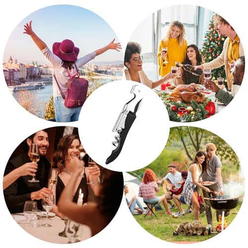 Black 2 PCS Waiter Corkscrew Wine Opener Heavy Duty Bottle Openers