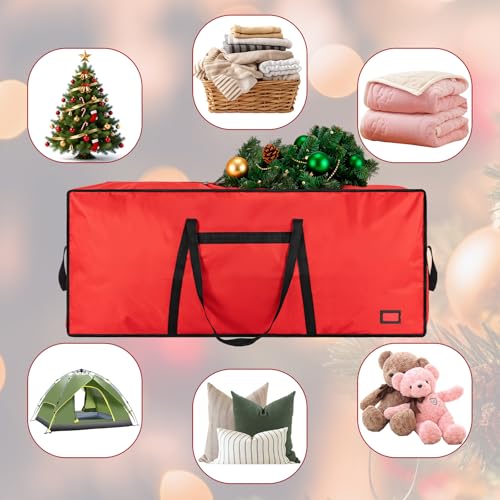 ITHWIU 9 ft Christmas Tree Storage Bag Red Fits 9FT Tree Holiday Organizer
