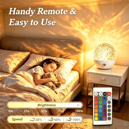 3-in-1 LED Projector Lamp with 300 Modes, RGB Remote Control Mood Light
