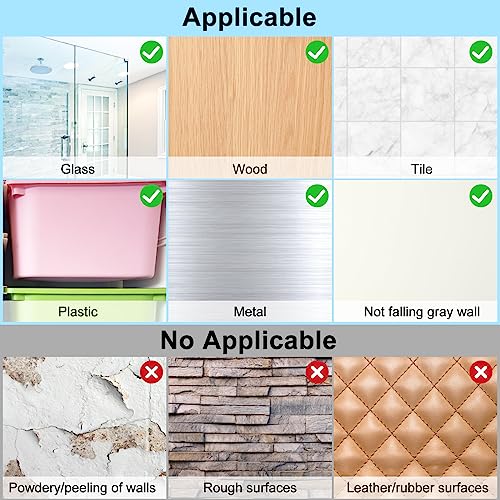 15 Pack Shower Caddy Adhesive Replacement Hooks, No-Drill Wall Mount