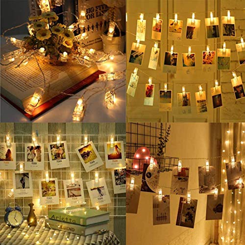 Dopheuor LED Photo Clip String Lights Battery Operated Fairy Lights