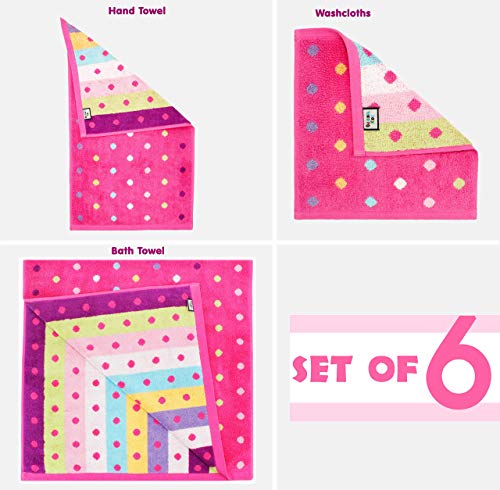ORIGINAL KIDS 6-Piece 100% Cotton Towel Set - Soft Kids Bathroom Towels