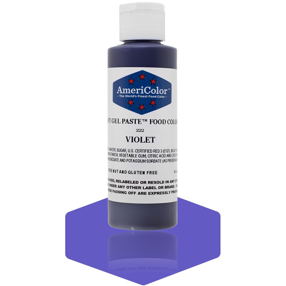 AmeriColor, Violet, 4.5 Ounce Bottle, Soft Gel Paste Food Color