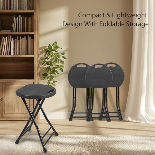 Foldable HDPE Stool with Handle - Heavy Duty Indoor and Outdoor Chair