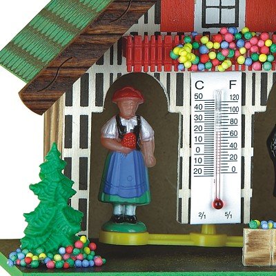 German Black Forest Weather House TU 803 - Traditional Wooden Humidity Indicator