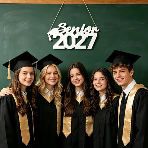 Senior 2027 Graduation Table Sign, Wooden Photo Prop Centerpiece
