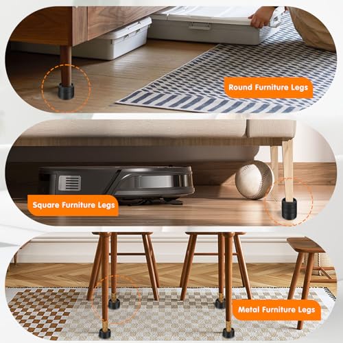 Heavy-Duty Adjustable Furniture Risers - Non-Slip Bed Lifts (Black, 4 Pack)