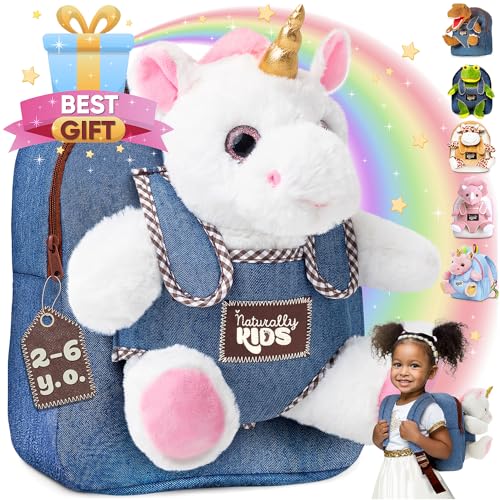 Naturally KIDS Small Unicorn Backpack Set with Mini Unicorns in a Magic Bag